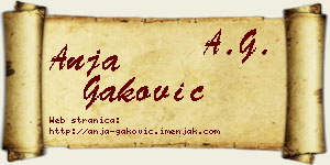 Anja Gaković vizit kartica